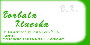 borbala klucska business card